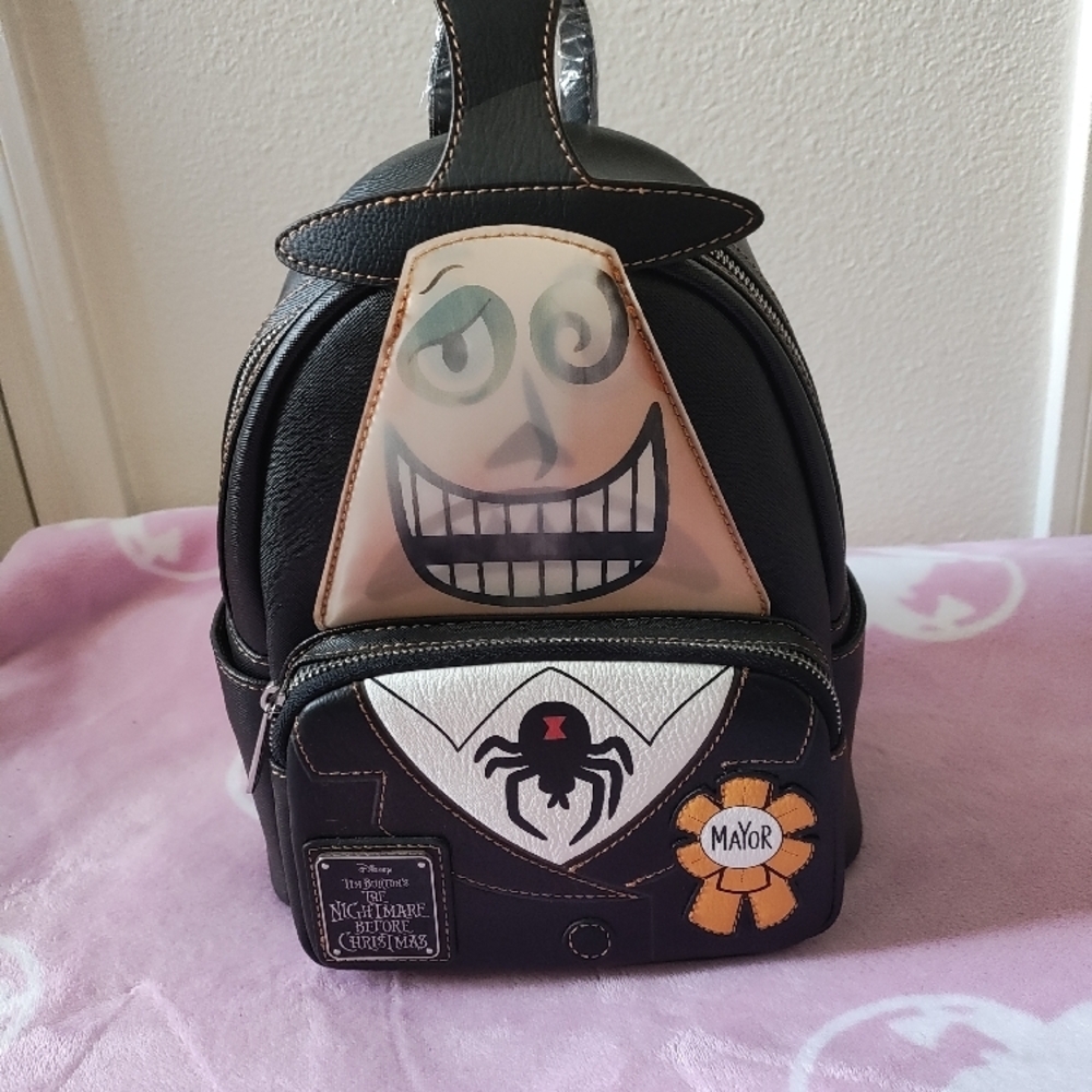 Loungefly Black Nightmare Before Christmas Mayor Mini Backpack